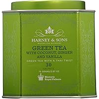 Harney & Sons Green Tea with Coconut, Ginger and Vanilla, 30 Sachets (75 g), 6.7 Ounce
