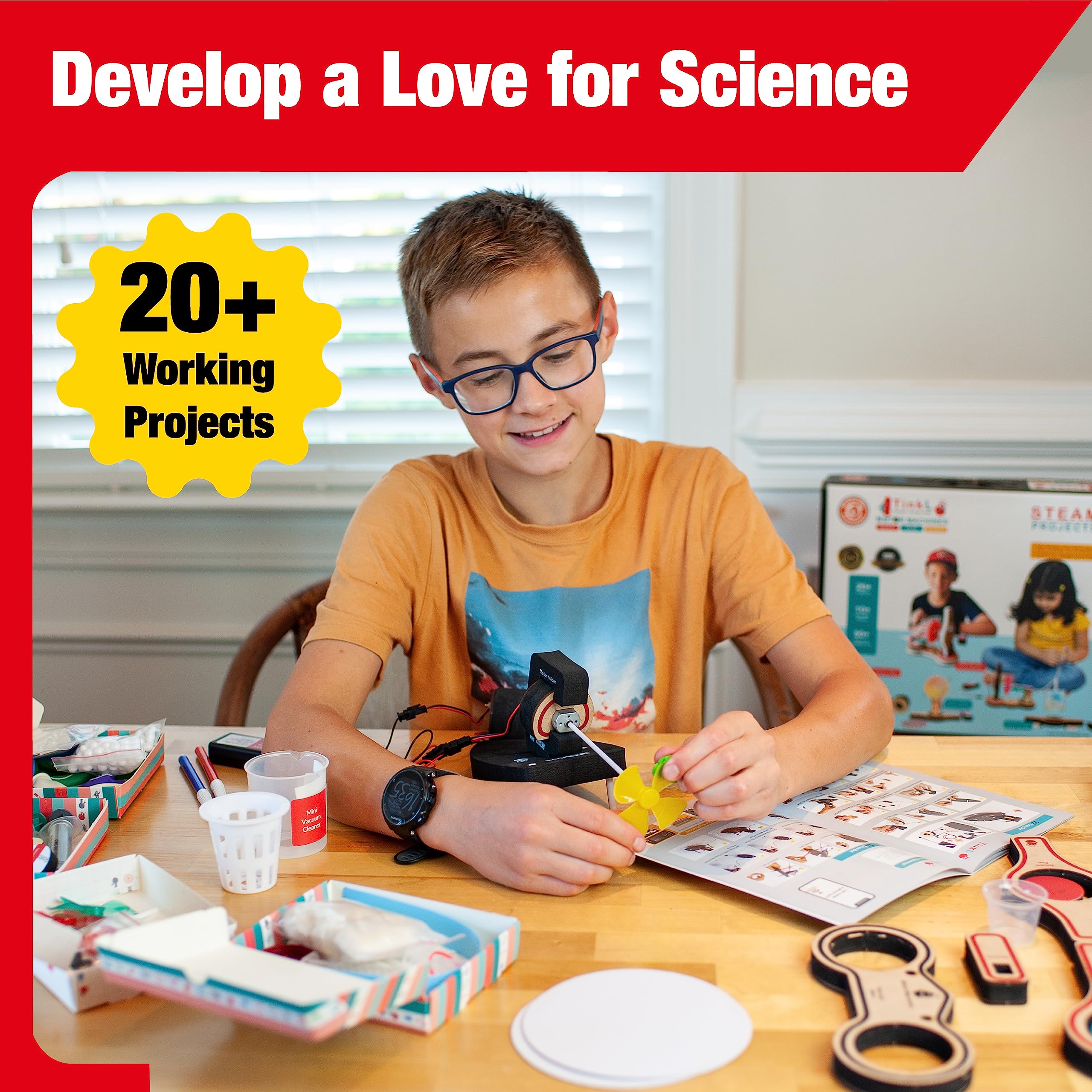 Butterfly EduFields 20in1 Motor Machines STEM Projects Kit for Kids Age Ages 5-7 6-8 8-10 | STEM Toys for Kids 5 6 7 8 9 10 Year Old | Robotics & Engineering Toys | Gift for 6 7 8 9 10 Year Old