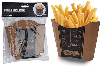 Unbekannt Pommesschale Pommestüte Pappe Papier Karton Fries Holder 8er Set