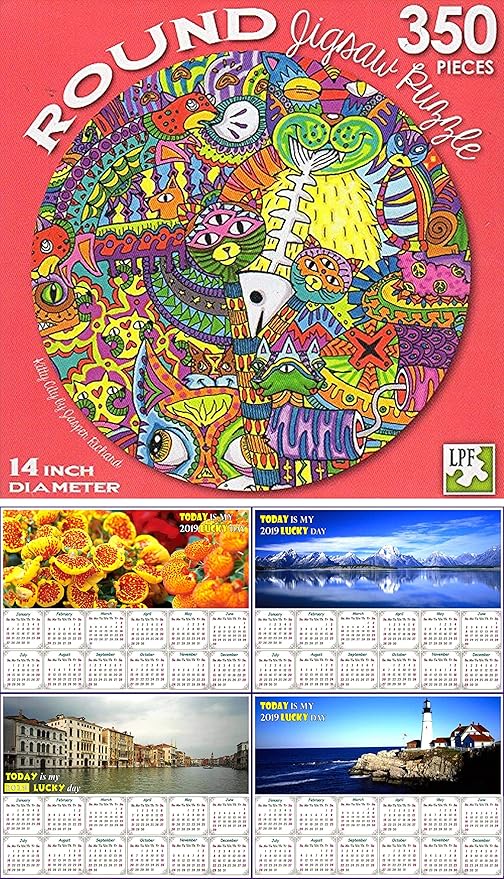 Amazon Kitty City 350ピースroundジグソーパズル フリーボーナス17磁気カレンダー 2 Items ジグソーパズル おもちゃ