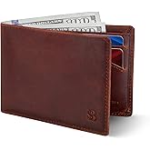 SERMAN BRANDS Mens Slim Bifold Wallet RFID Blocking Minimalist Front Pocket Wallets for Men - Thin & Stylish
