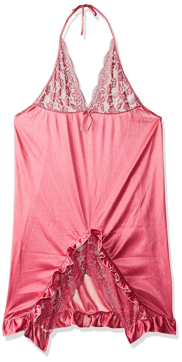 klamotten peach satin long nighty