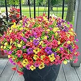 Yastouay Artificial Flowers for Outdoors, 36 Bundles Artificial Flowers for Decoration UV Resistant, Realistic Artificial Plants & Flowers Fake Flowers for Front Porch Window Box Outdoor Spring Decor