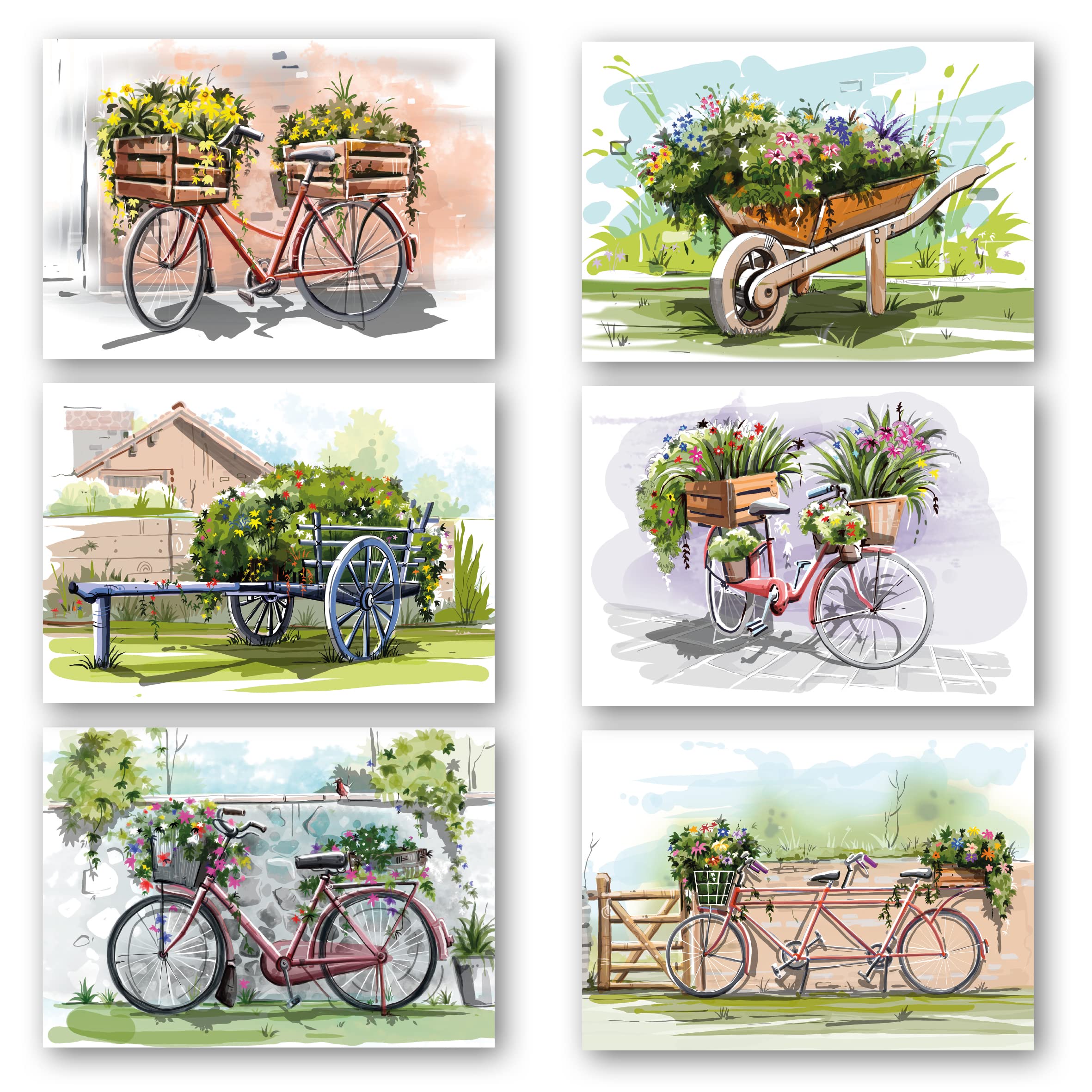 Greeting Cards Pack of 12. Each Multipack has 6 Different Bike Designs. Ecofriendly Cards, envelopes and Box. Blank Inside. by Absolutely Yours.