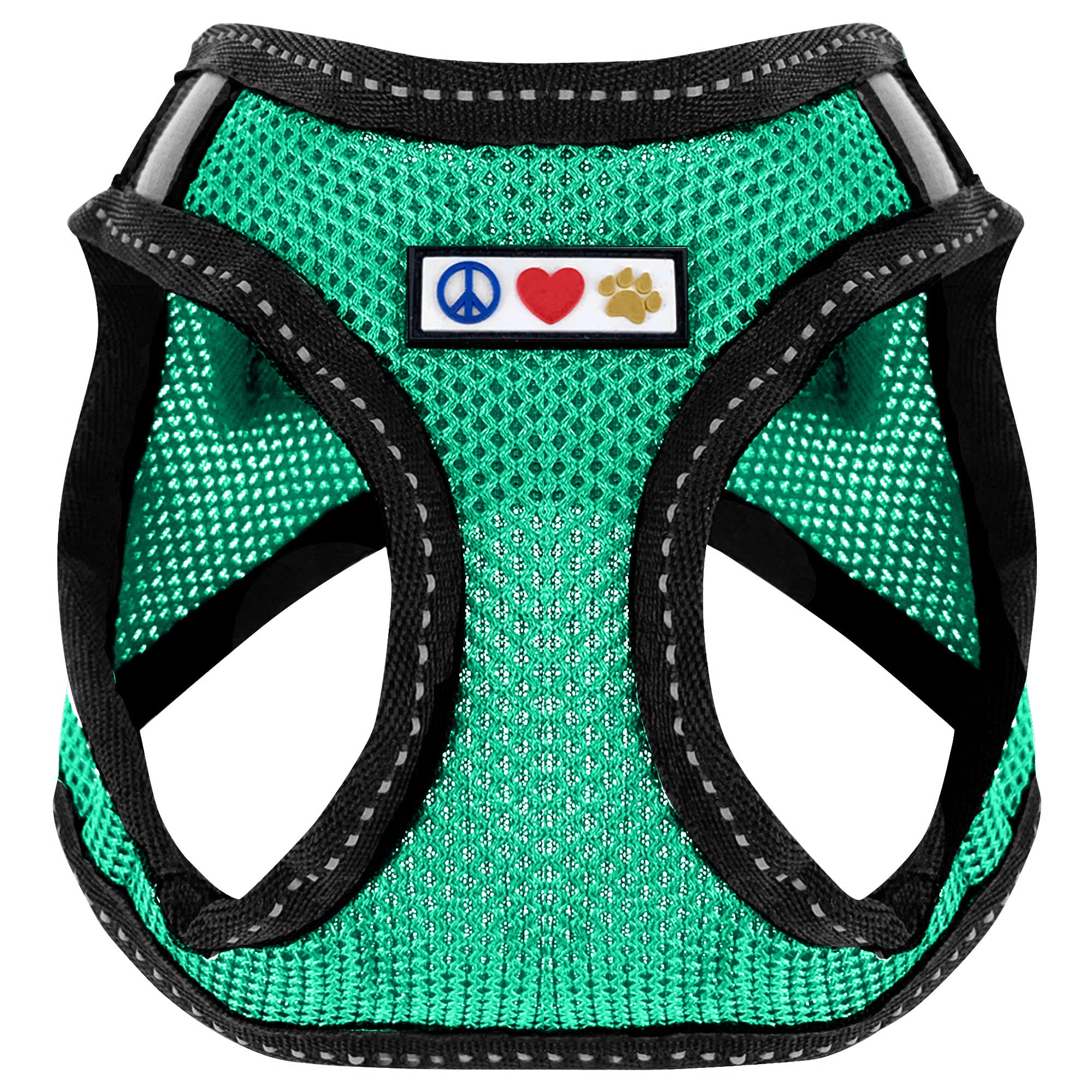 Pawtitas Pet Reflective Mesh Dog Harness, Step in or Vest Harness, Comfort Training Walking of Your Puppy/Dog XL Extra Large Aquamarine Dog Harness