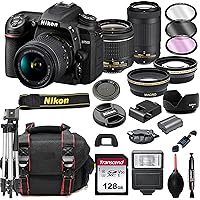 Nikon D7500 DSLR Camera with 18-55mm VR and 70-300mm Lenses + 128GB Card, Tripod, Flash, ALS Variety Lens Cloth, and…