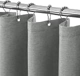 Waterproof Narrow Shower Curtain 92x182cm Grey Linen Fabric