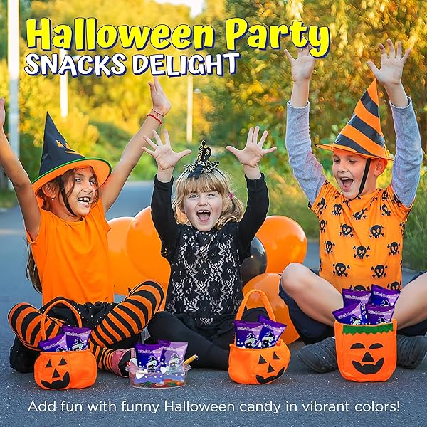 4E’S NOVELTY 24 PACK HALLOWEEN MINI MARSHMALLOWS INDVIDUALLY WRAPPED VANILLA FLAVOR – HALLOWEENS CANDY FOR KIDS IN BULK, SNACKS FOR TRICK OR TREAT, 17 MARSHMALLOWS IN EACH BAG (WITCHMALLOWS)