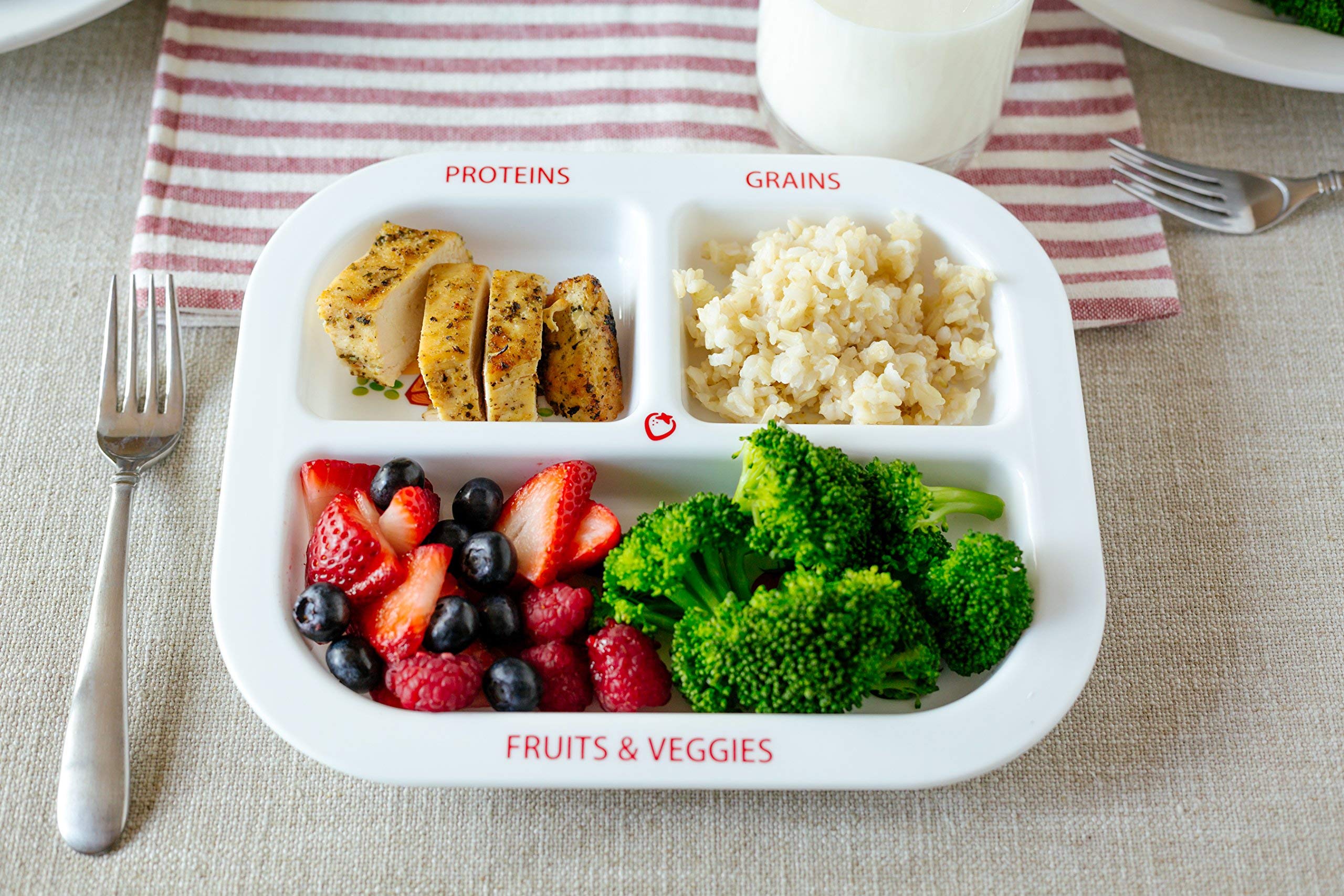 Health Beet Portion Plate for Kids, Toddlers Rectangle Kids Plate