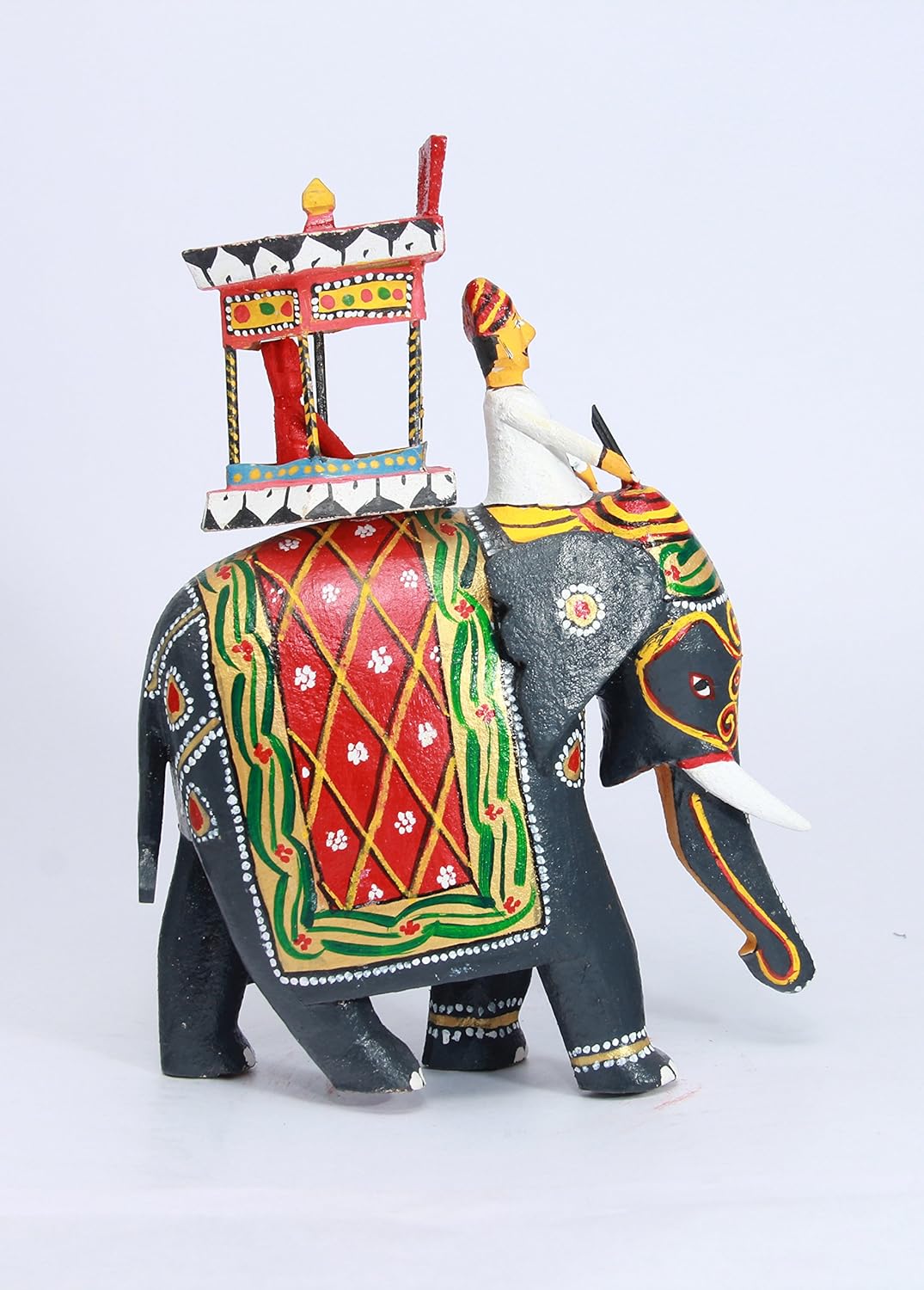 Buy Aadaa Kondapalli Ambari Elephant Aale Wood Figurine (13x18x13 in