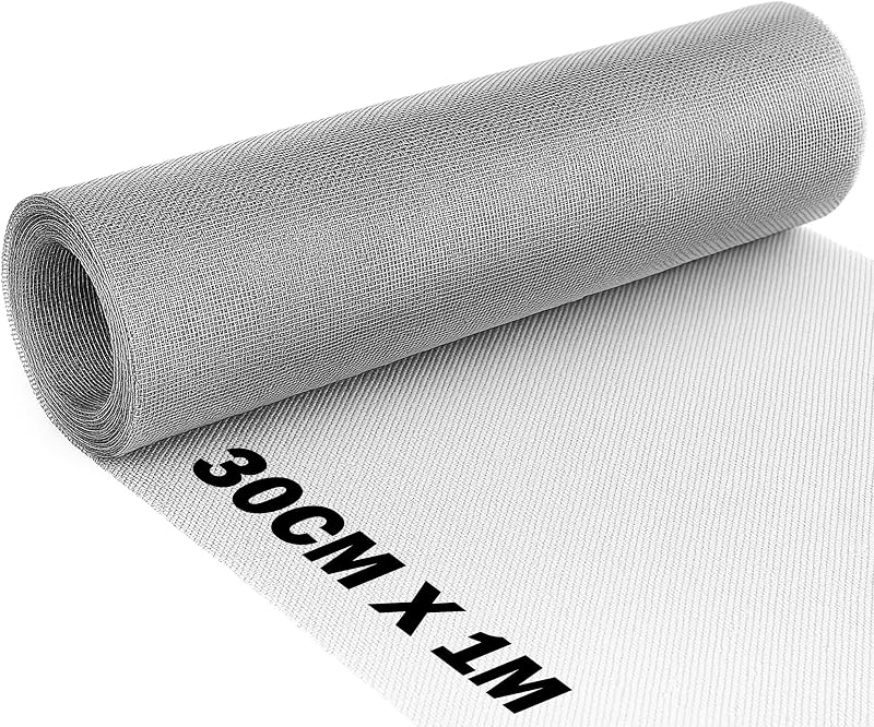 BLOSTM 304 Stainless Steel Wire Mesh Roll 30cm x 1m Rustproof 1mm Openings