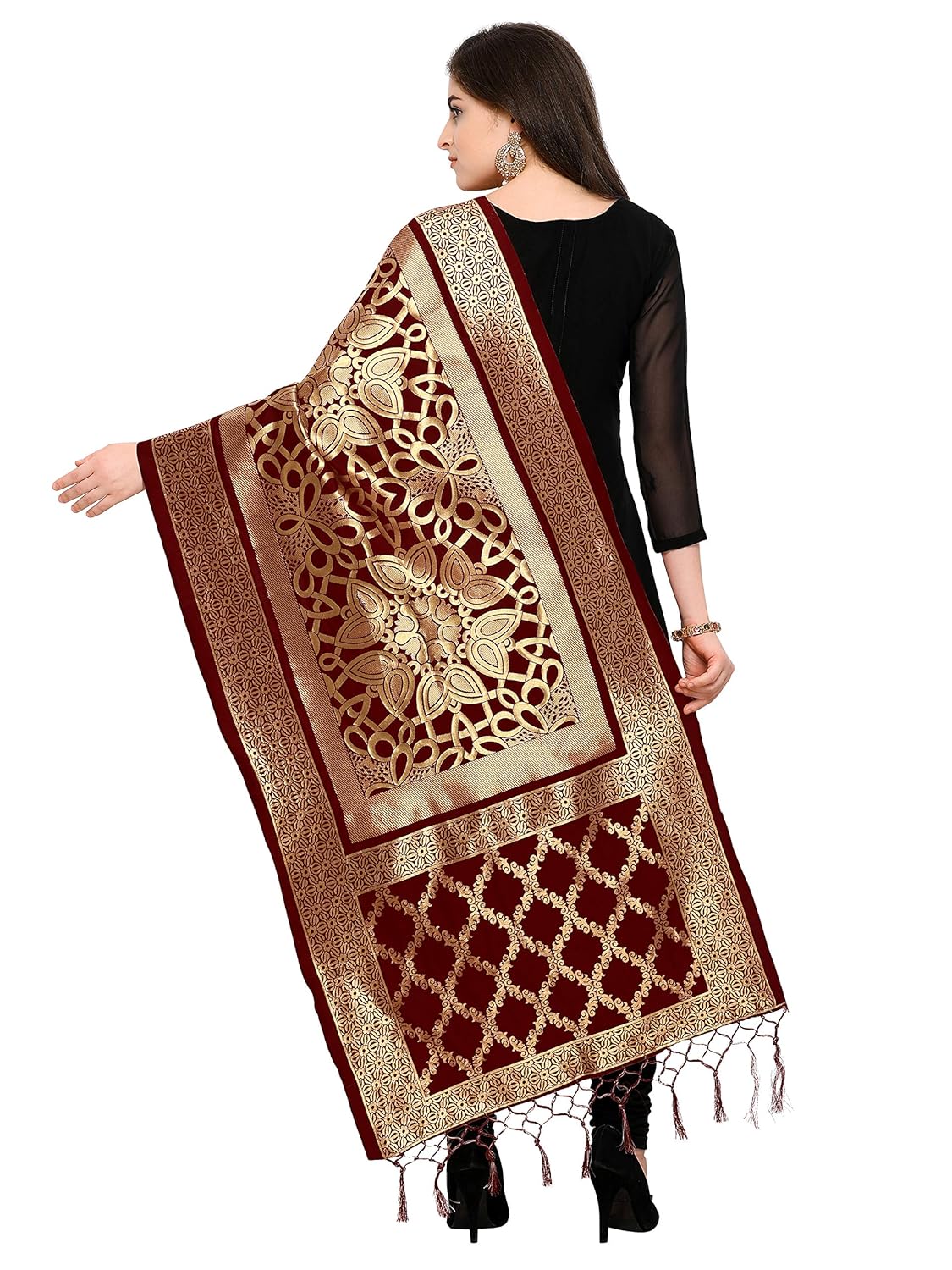 blissta women's silk dupatta