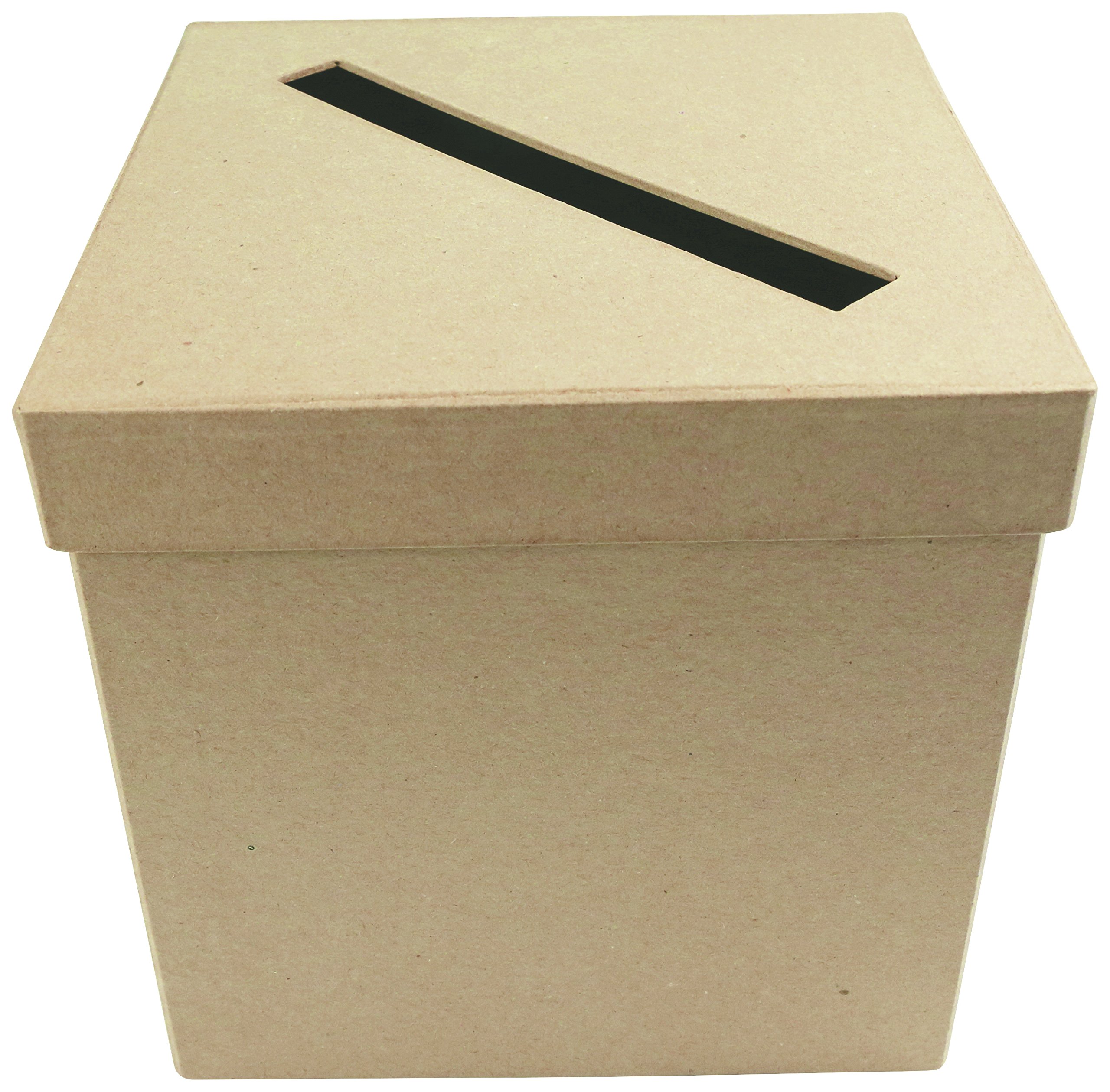 Décopatch - Ref EV013O - Square Postboxes (Pack of 2) - Papier Maché Object to Decorate - 19 x 19 x 19cm - Decorate with Décopatch Papers & PaperPatch Glue, Glitter, Paints