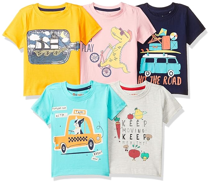 Baby-Boys Regular fit T-Shirt (Pack of 5)