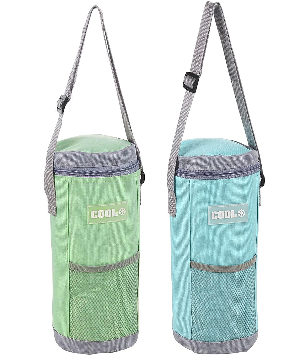 MTS Insulated Bottle Cool Bag Zip Up Ice Wine Cooler Shoulder Strap