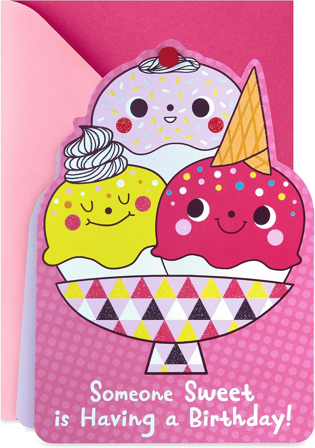 Amazon Com Hallmark Birthday Card For Kids Ice Cream And Stars Stickers Office Products