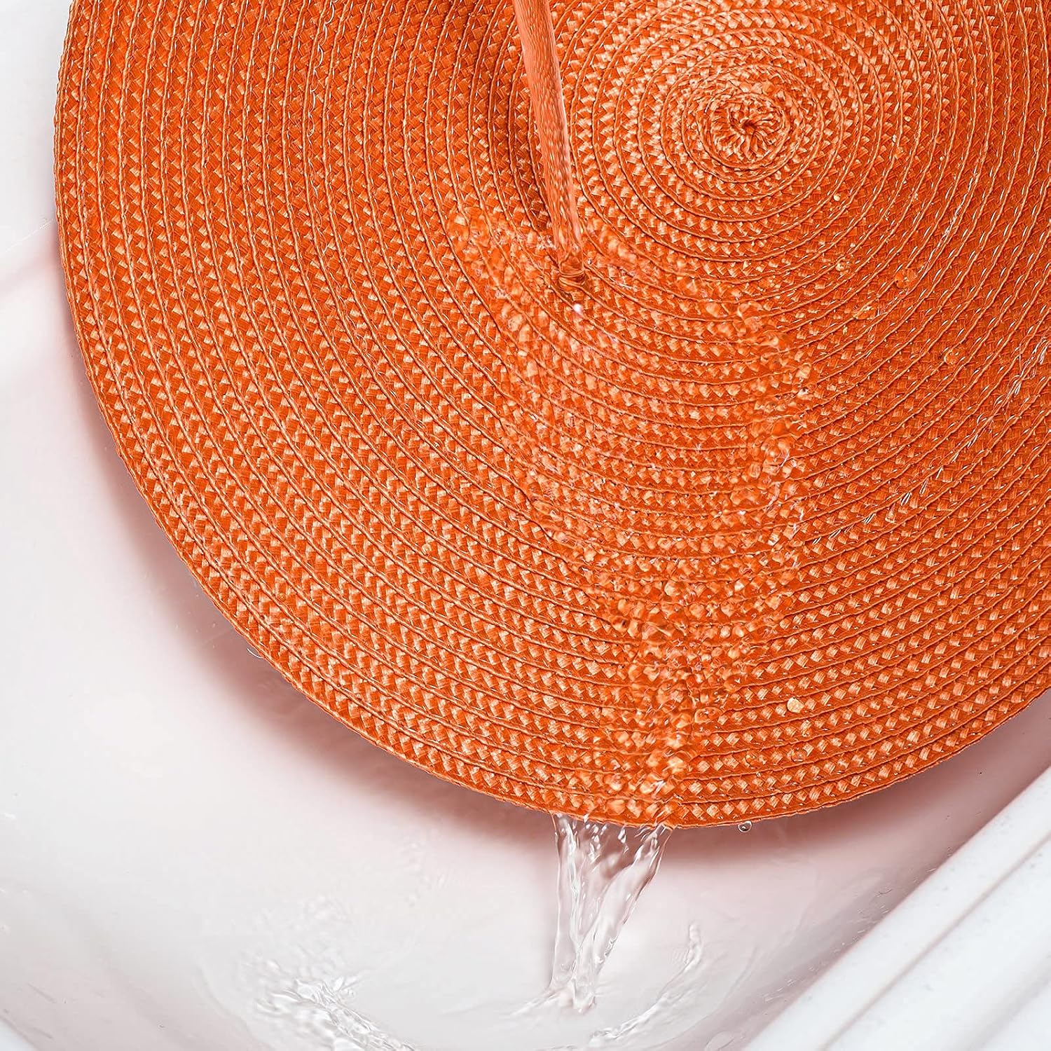 AHHFSMEI Round Braided Placemats 15 Inch Round Table Mats for Dining Tables Woven Heat Resistant Place mats Set of 6 (Orange): Home & Kitchen