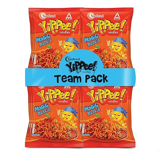 Sunfeast YiPPee! Magic Masala Long, slurpy Noodles | with Real Vegetables and nutrients | 12 x 70g Pack