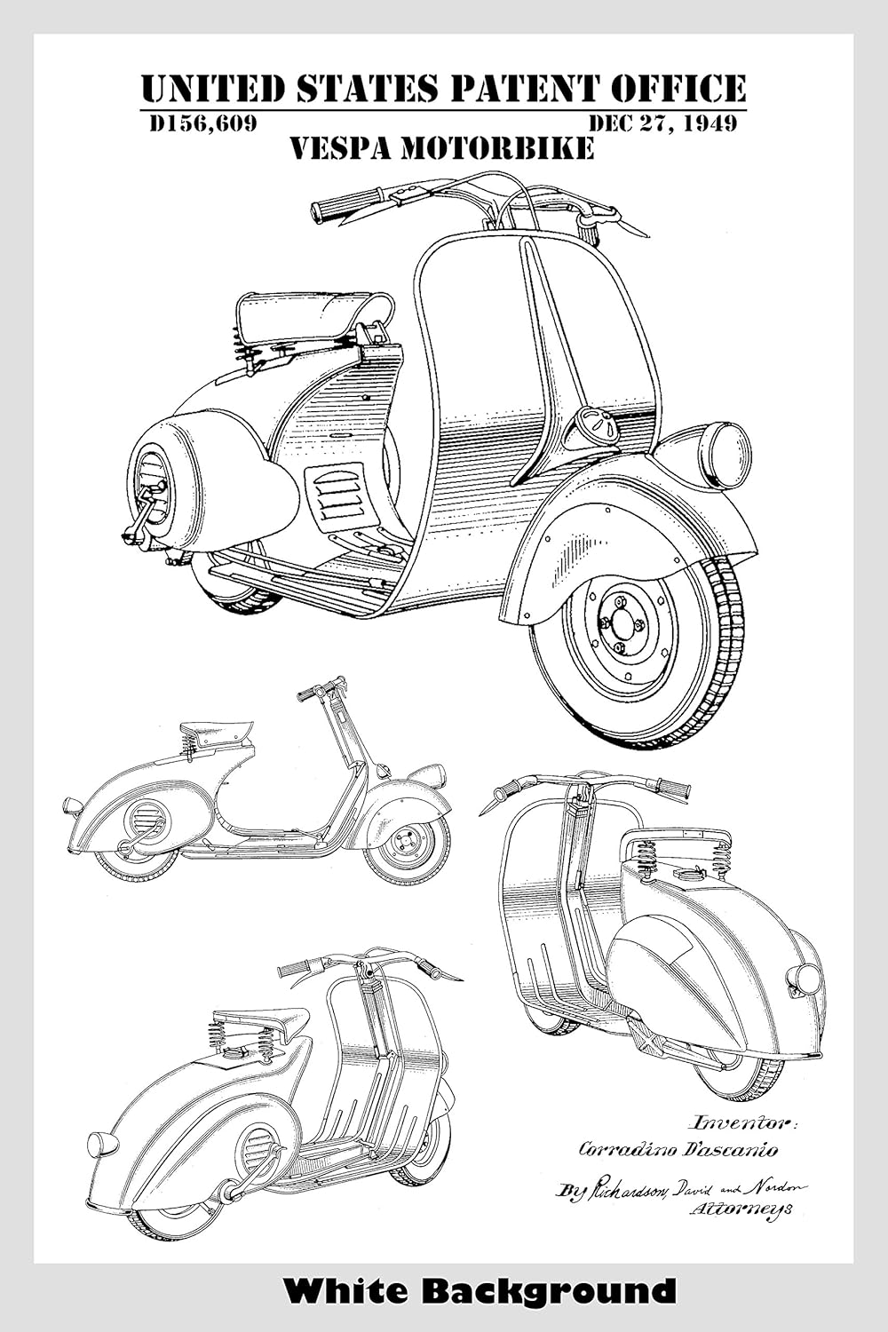 Contoh Gambar 3 Dimensi: Gambar 3 Dimensi Vespa