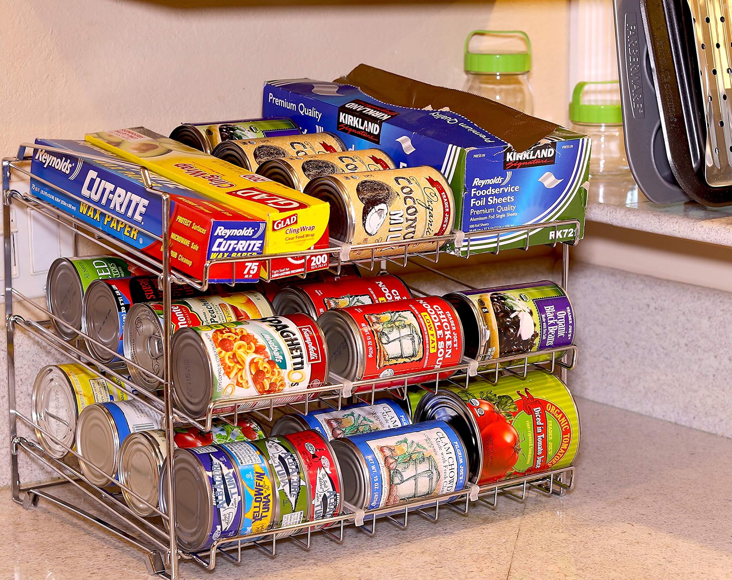 simplehouseware Stackable Can Rack Organizer, Chrome