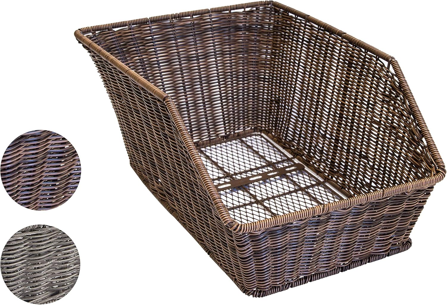 Büchel Fahrrad-Schultaschenkorb, hochwertiges Polyrattan