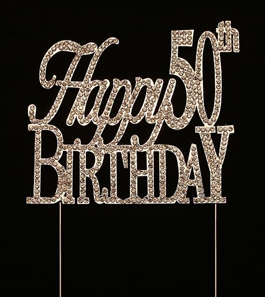 Amazon Com Happy 50th Birthday Cake Topper 50th Birthday Party
