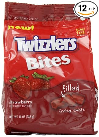 Twizzlers bites filled fruity twists strawberry (034000560240)