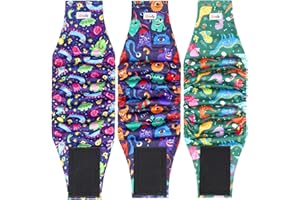 Grecle Reusable Dog Diapers Male 3Pcs, Premium Washable Belly Band for Male Dogs Small, High Absorbing Male Dog Wraps for Doggie & Puppy in Incontinence, Excitable Urination and Training S