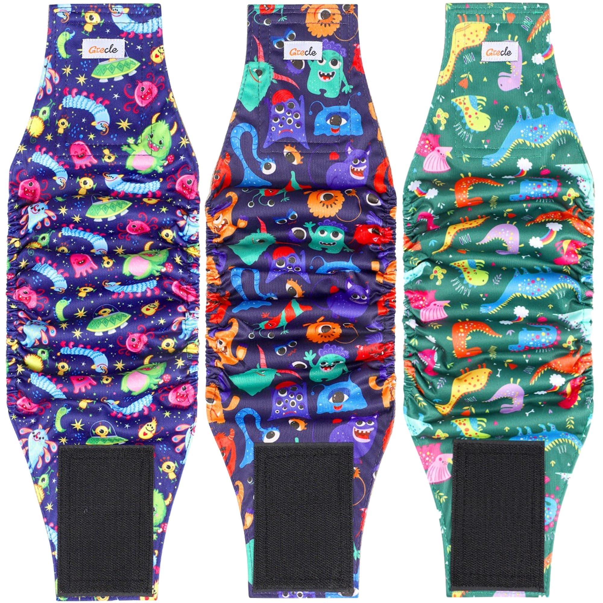 Photo 1 of Grecle Reusable Dog Diapers Male 3Pcs, Premium Washable Belly Band for Male Dogs Small, High Absorbing Male Dog Wraps for Doggie & Puppy in Incontinence, Excitable Urination and Training S