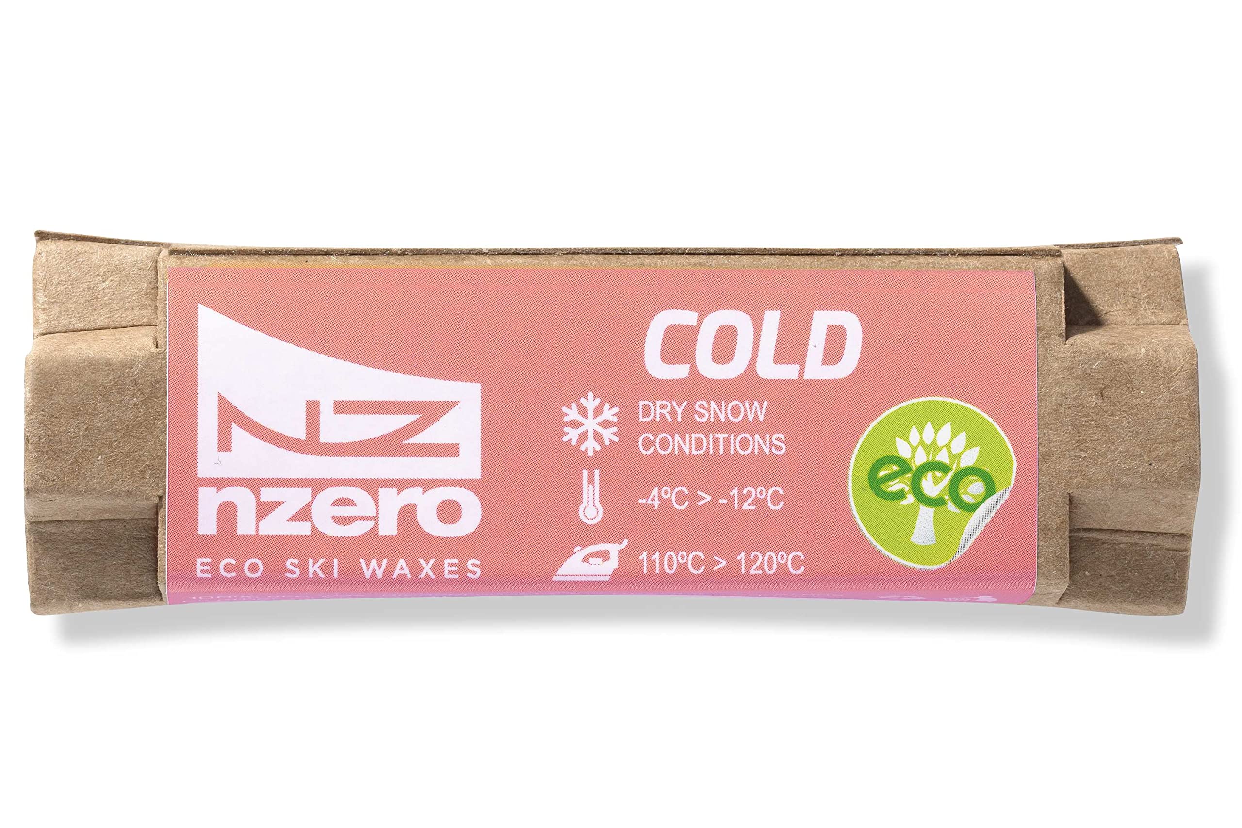 NZEROWAX - Eco Wax Block, 50g | Organic Vegetable Wax for Skiing, Snowboarding | Cold Snow conditions
