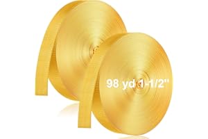 FineCheer 2 Rolls 1 Inch Nylon Webbing Strap 98 Yards Heavy Duty Flat Webbing Strap for Dog Leash Seat Belt Climbing Outdoors Indoors Gear Crafting DIY Making Repair