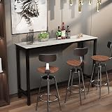 Fativo Bar Table Rectangle 120cm Sintered Stone White Marble 105cm High view 8