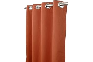 SWEET SUMMER LIVING Outdoor/Indoor Sunbrella Curtain 120 inch x 50 inch with 8 Stainless Steel Grommets Spectrum Cayenne