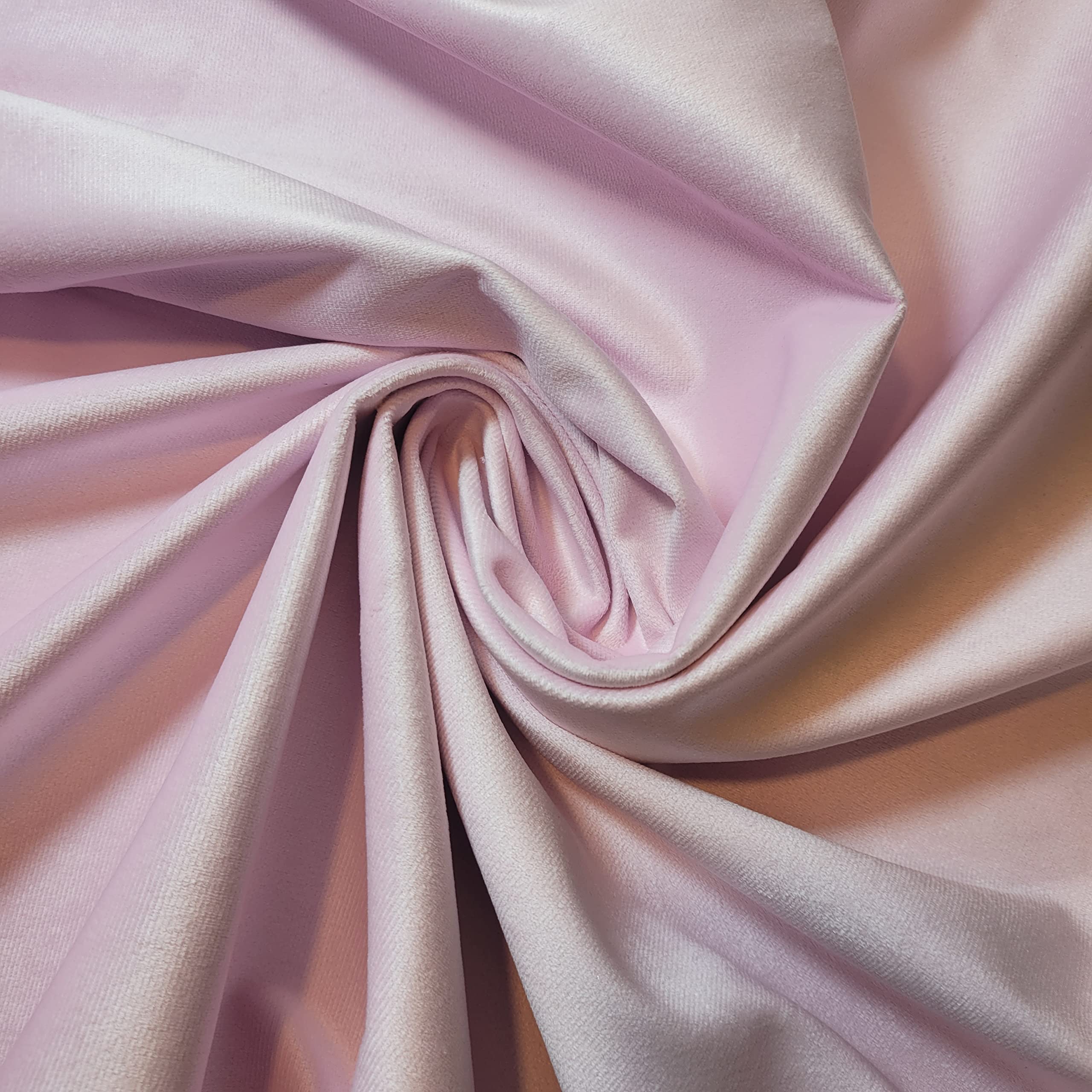 Soft Luxurious 58'' Wide Faux Suede Velvet Non Stretch Fabric Material Suitable for Curtains & Upholstery (Pale Pink) (SueVelv01) — image 1