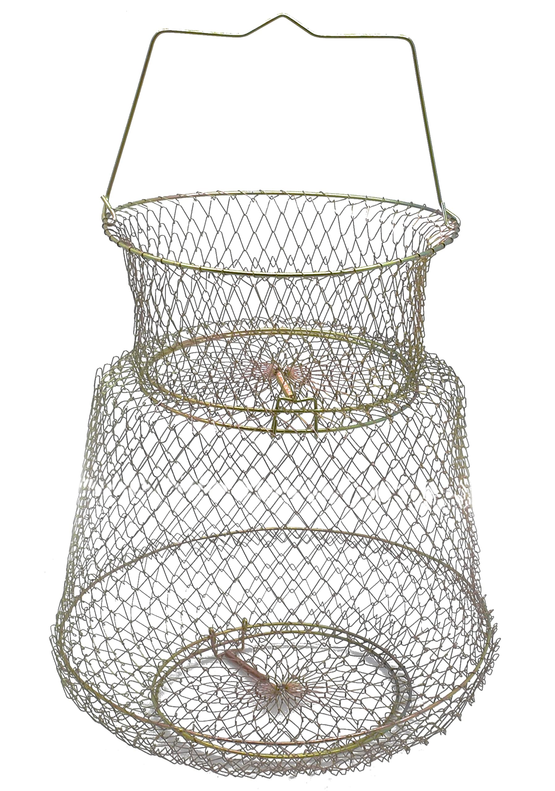 Fayvosiue Metal Fish Basket. Wire Mesh Fishing Cage. Foldable Crab Fish Basket (30cm)