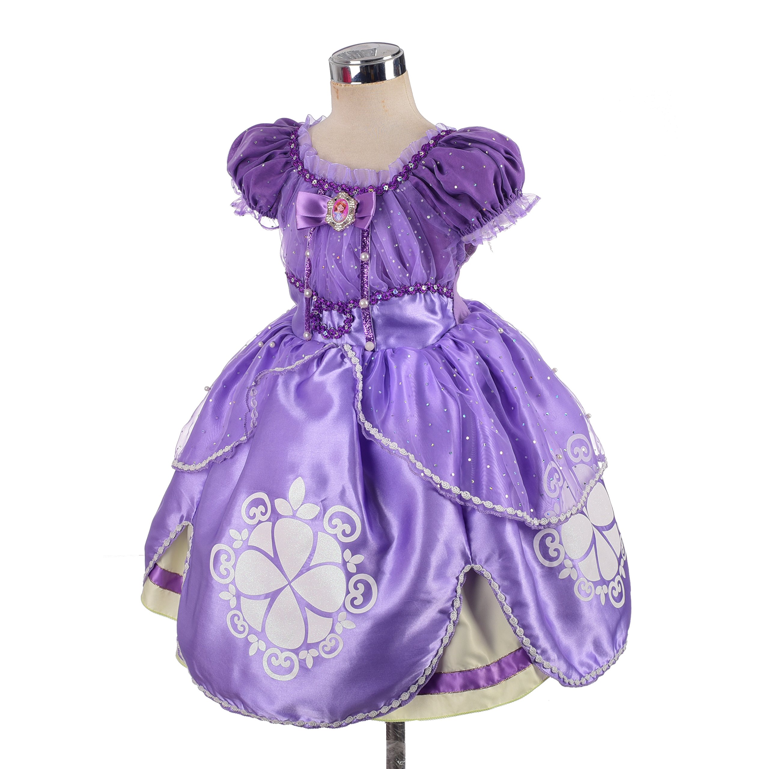 Dressy Daisy Girls' Princess Sofia Dress Up Costume Cosplay Fancy Party