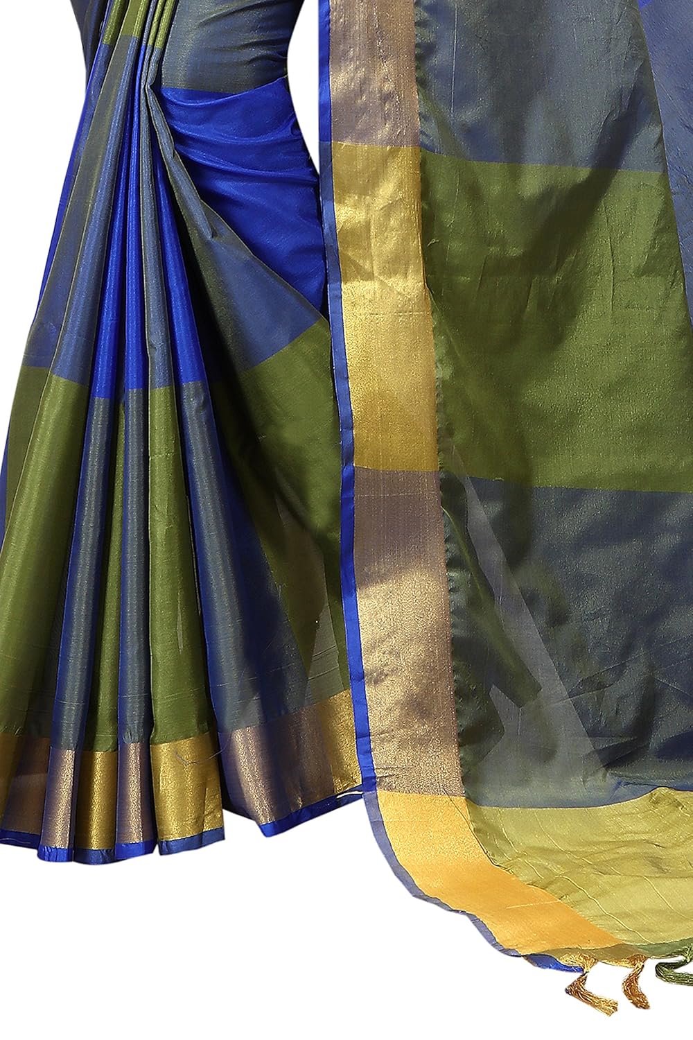 perfectblue cotton silk saree with blouse piece