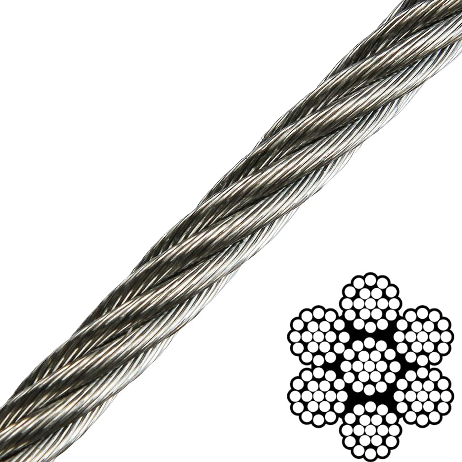 1/8 x 50 7x19 316 Stainless Steel Aircraft Cable tillescenter Material