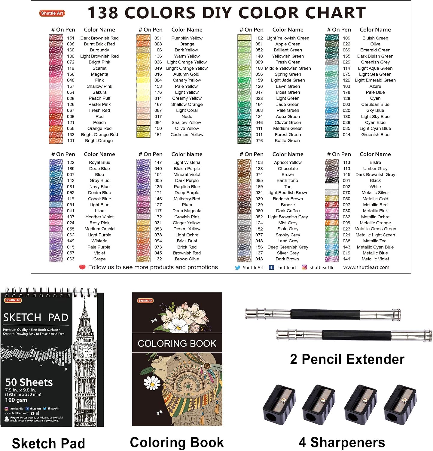 Download Shuttle Art Soft Core Coloring Pencils Set With 1 Coloring Book 1 Sketch Pad Drawing Perfect For Artists Kids Adults Coloring 4 Sharpener 138 Colors Professional Colored Pencils 2 Pencil Extender Drawing Drawing Media Sostulsa Com