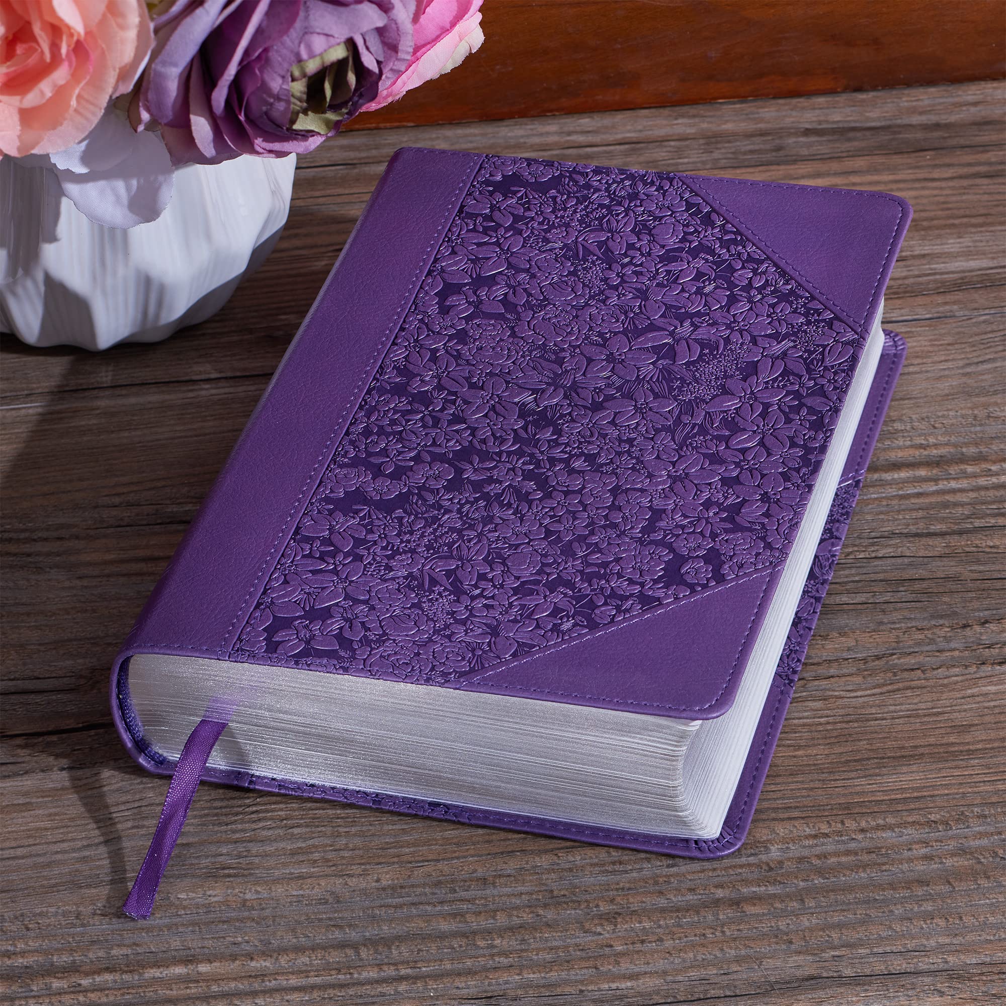 KJV Holy Bible, Giant Print Standard Size Faux Leather Red Letter Edition - Ribbon Marker, King James Version, Purple Two-tone (KJV Standard GP Editions) KJV Holy Bible, Giant Print Standard Size Faux Leather Red Letter Edition - Ribbon Marker, King James Version, Purple Two-tone (KJV Standard GP Editions) Imitation Leather