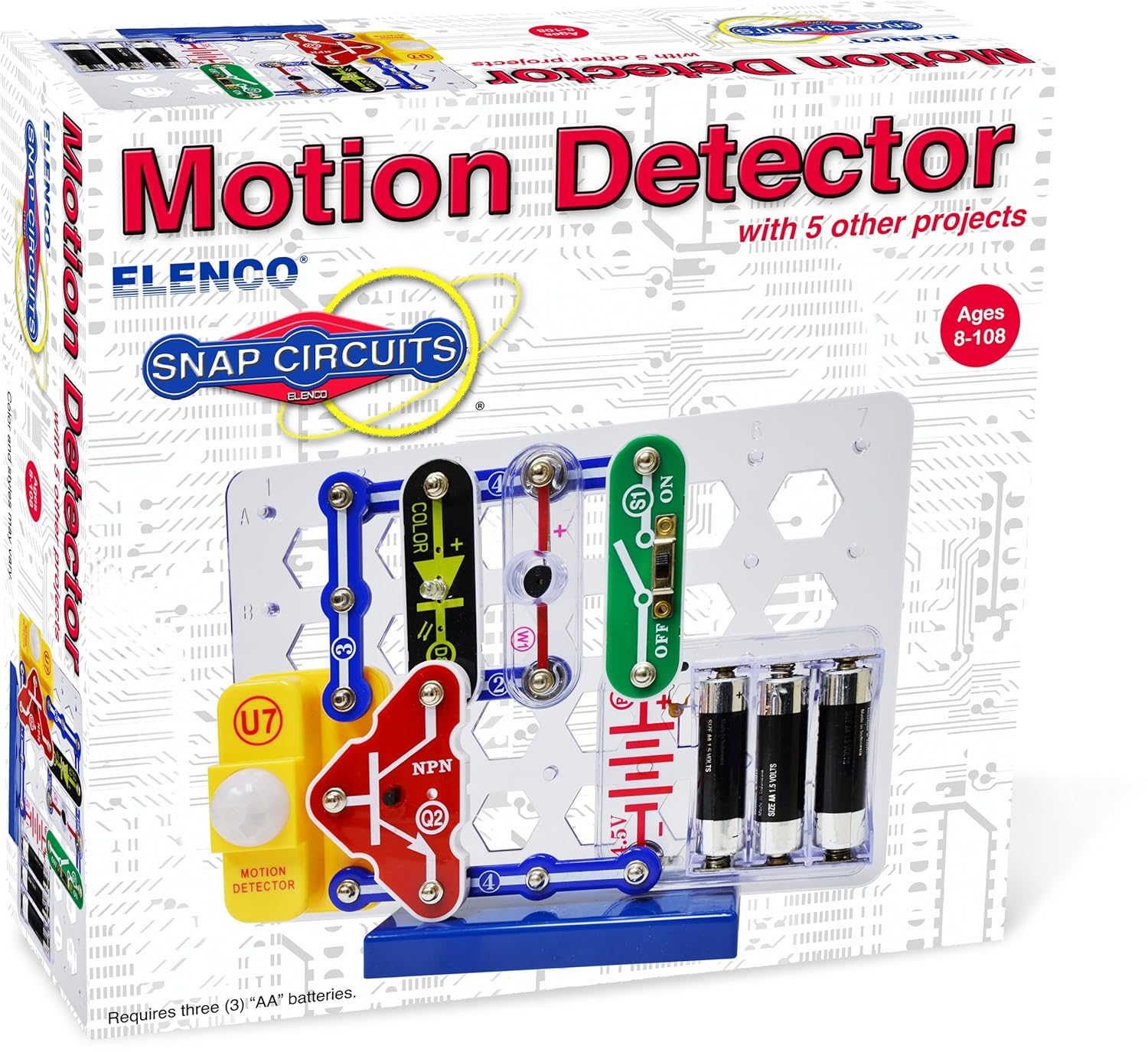 Snap Circuits Electronics Motion Detector Mini Kit | Build Motion Projects with Snap-Together Electronic Components | 12 Projects | Electronics Exploration Kit | Great STEM Product