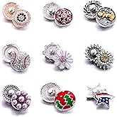Lovglisten Mini Rhinestone Snap Jewelry Charms for 12mm Snap Jewelry Pack of 10pcs