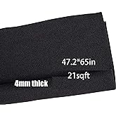 Black Speaker Box Carpet Fabric 47&times;65in 21.25 Sqft, Heavy Duty Polyester Automotive Carpet Roll for Car Trunk Truck RV Boat Subwoofer Box Liner, Easy to Cut &amp; Mold