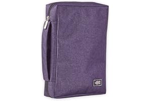 Christian Art Gifts Poly-Canvas Value Bible Cover for Men/Women's, Jesus Fish, Purple Canvas, Small