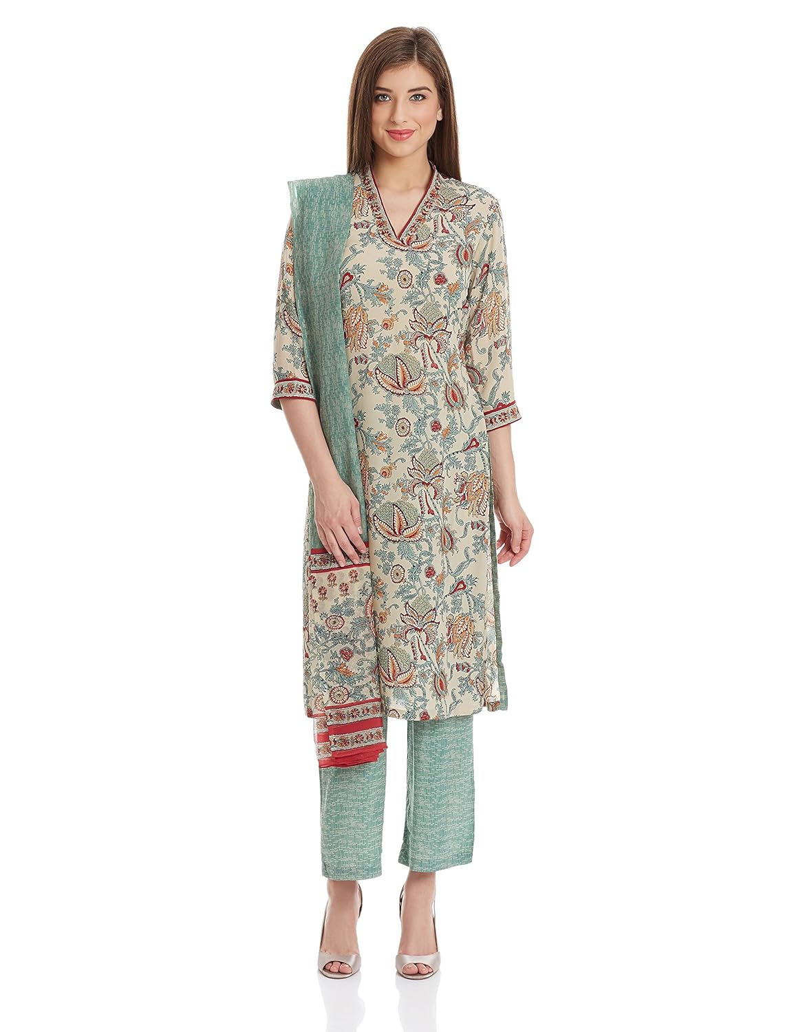 Buy BIBA Women's Straight Salwar Suit at Amazon.in