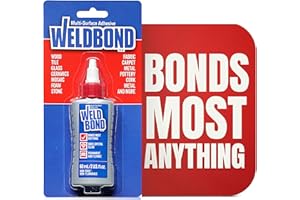 Weldbond Non-Toxic Glue 60 ml / 2 fl.oz Adhesive Wood Glue for Woodworking or Craft Ceramic Mosaic Glass Tile Styrofoam Fabric and Any Porous Surfaces. Dries Crystal Clear, No Fumes Non-Flammable PVA