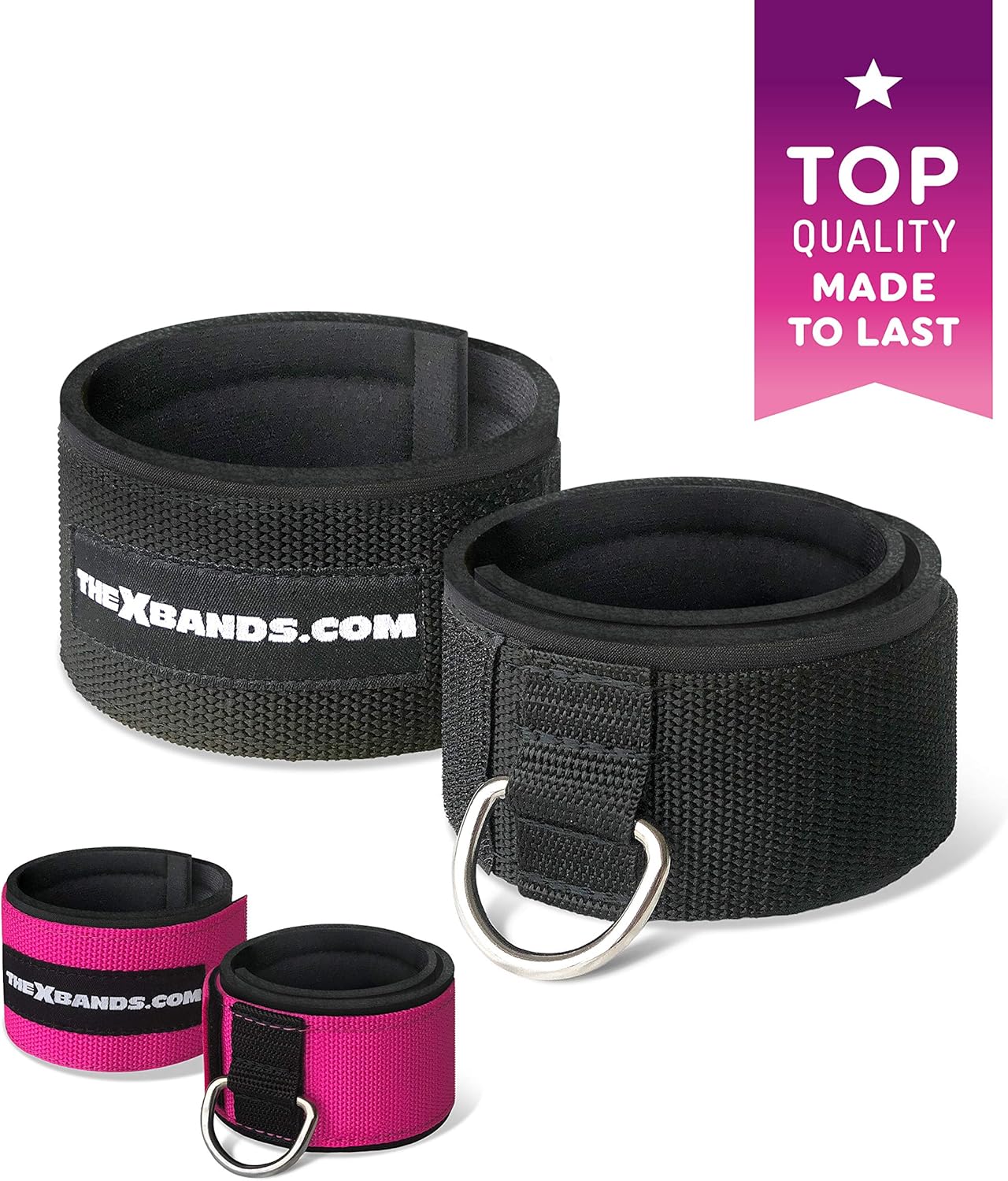 The x Bands - Ankle Cuff for Cable Machine - Ankle Straps - Gym Ankle Strap for Cable Machine - Neoprene Booties - Xbands Resistance Bands - X Bands Booty Bands - Ankle Workout Strap - Black