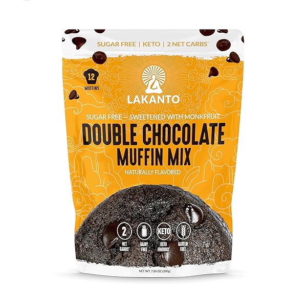 LAKANTO SUGAR FREE DOUBLE CHOCOLATE MUFFIN MIX –...