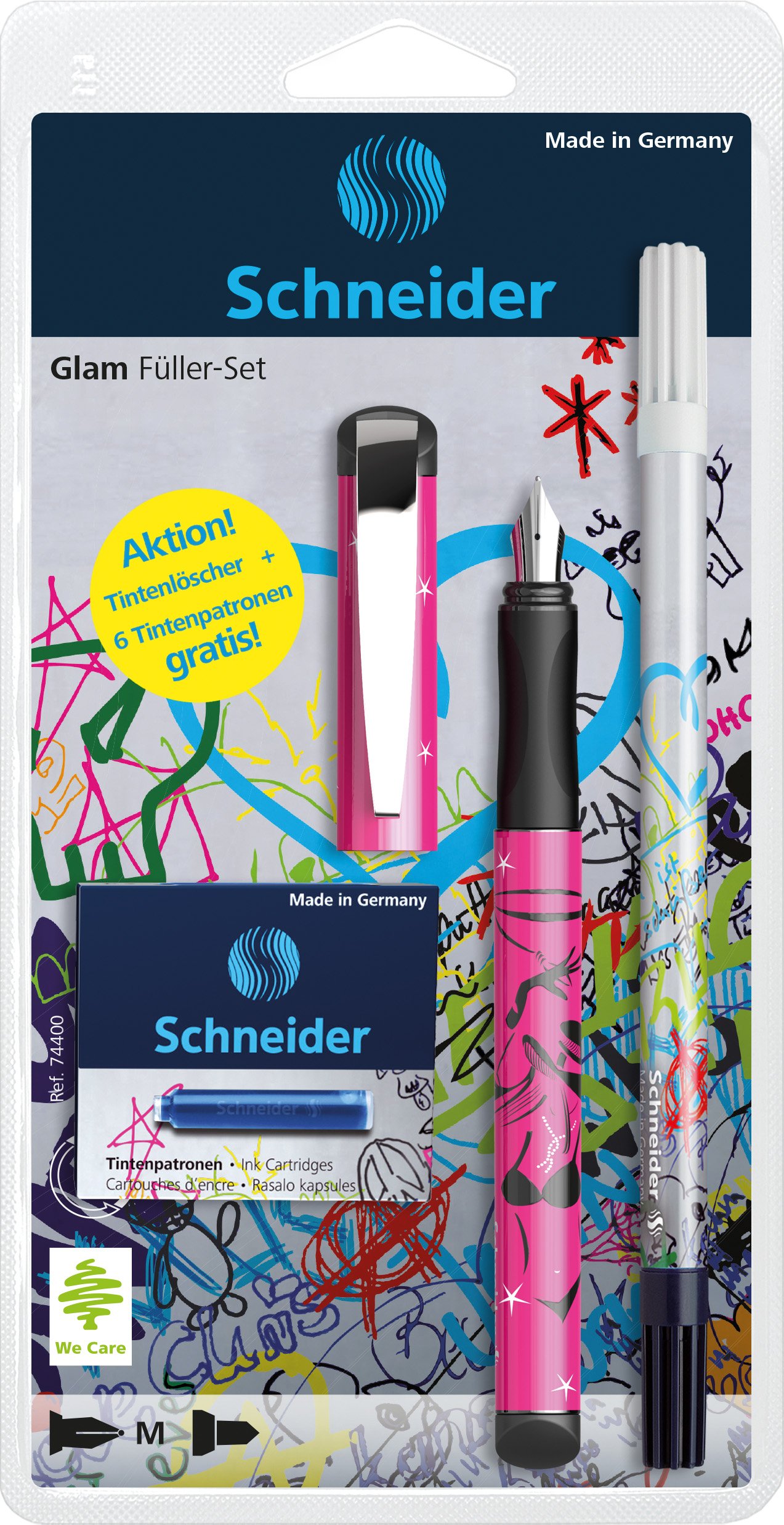 Schneider Glam Writing Set with Ball Set, 1xFH Glam 1xTL Corry TP 6, Blue, Assorted