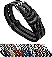 BARTON Watch Bands - Choice of Color, Length & Width (18mm, 20mm, 22mm or 24mm) - Ballistic Nylon Straps